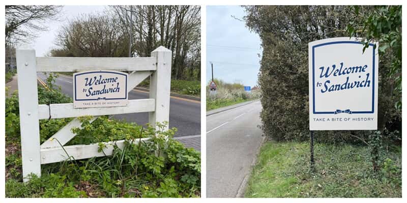 A colage of the exterior signage for a gate and post & panel sign.
